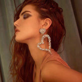 Opulence Heart Rhinestone Earrings